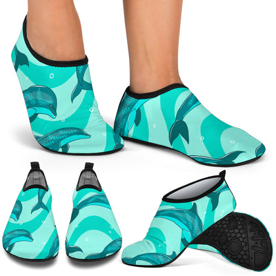 Dolphin Wave Print Aqua Water Shoes