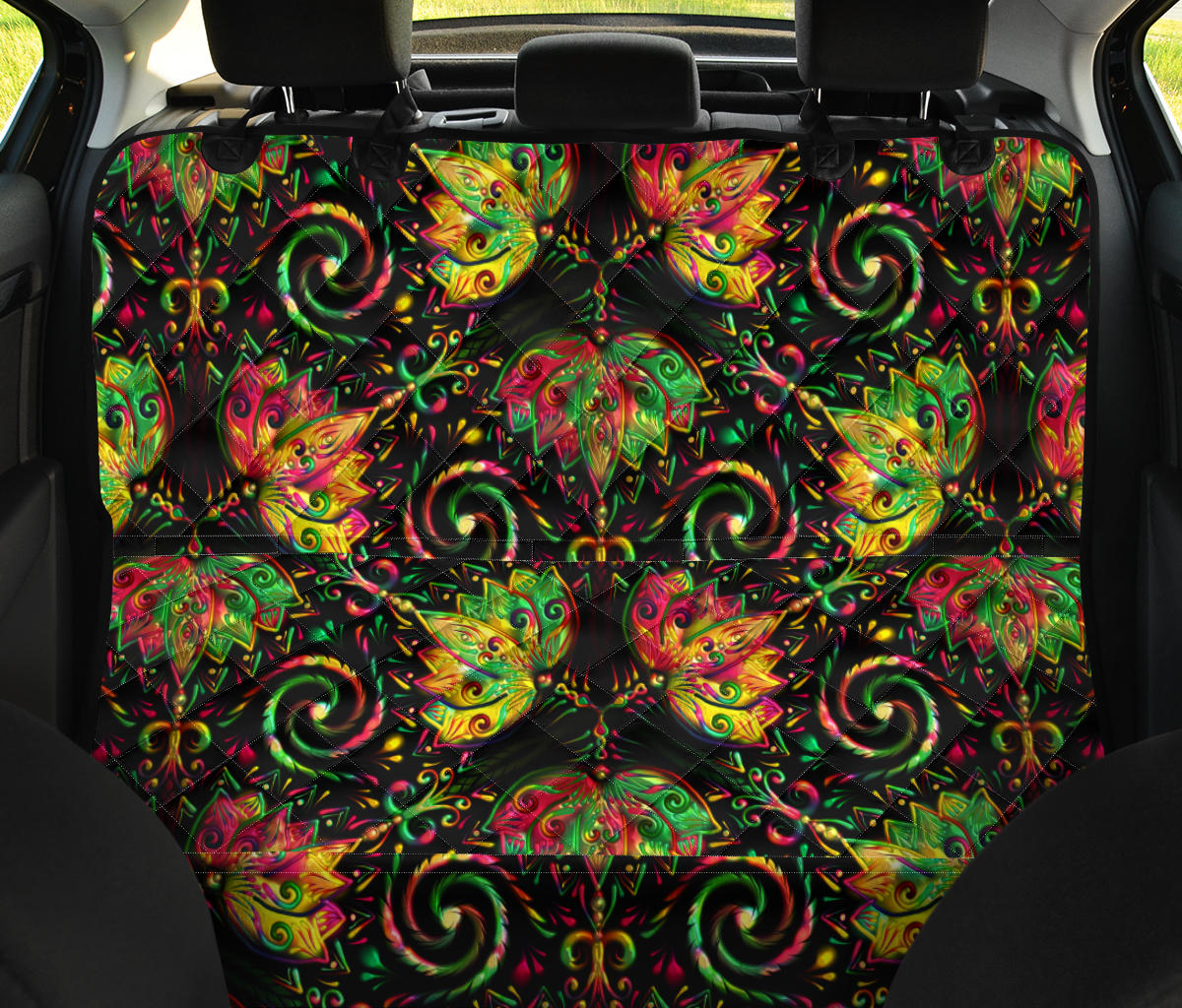 Lotus Boho Pattern Print Design LO09 Rear Dog  Seat Cover