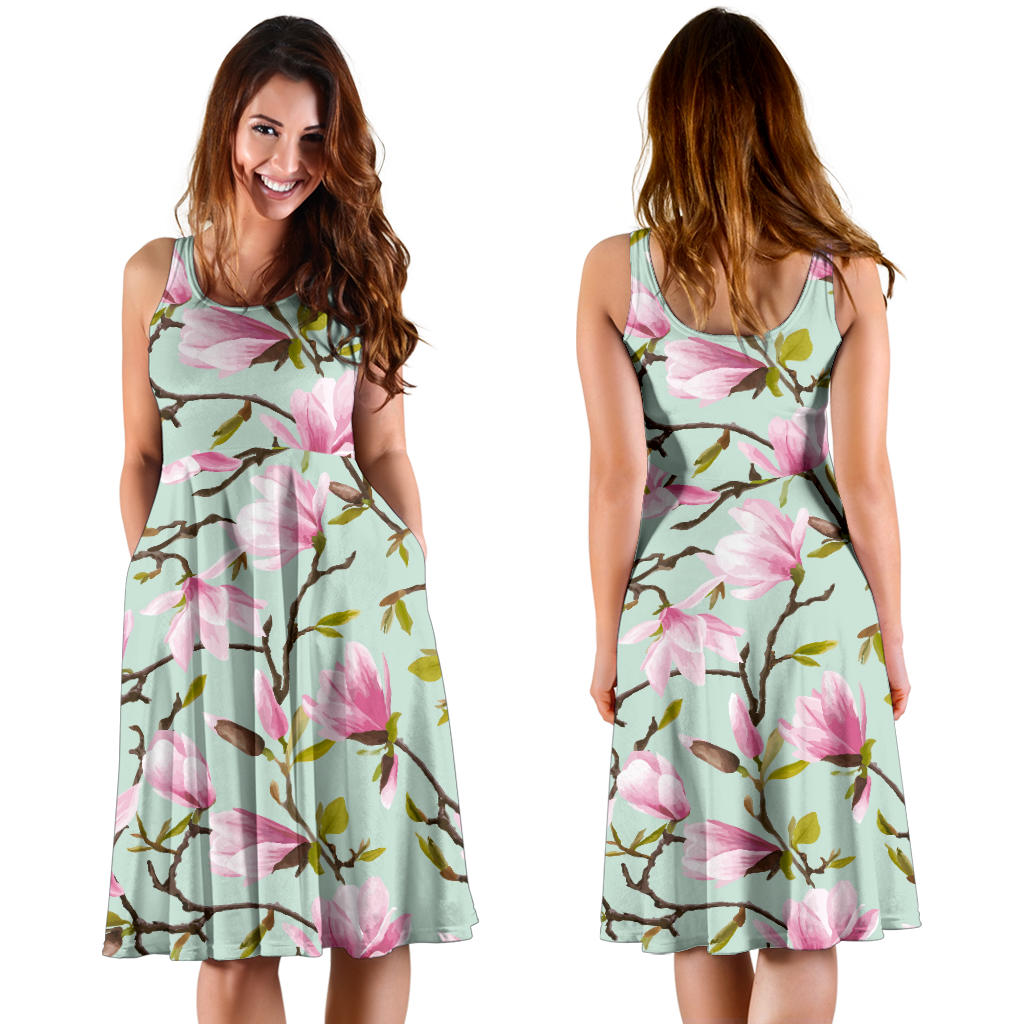 Magnolia Pattern Print Design MAG04 Midi Dress