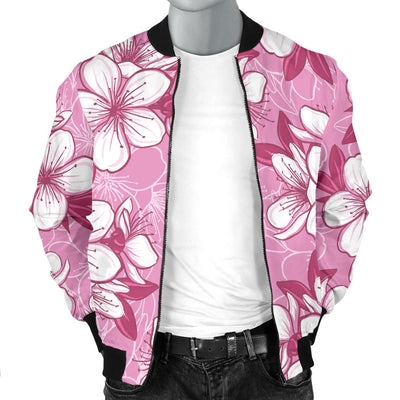 Cherry Blossom Pattern Print Design CB02 Men Bomber Jacket