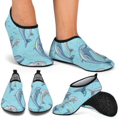 Dolphin Print Pattern Aqua Water Shoes