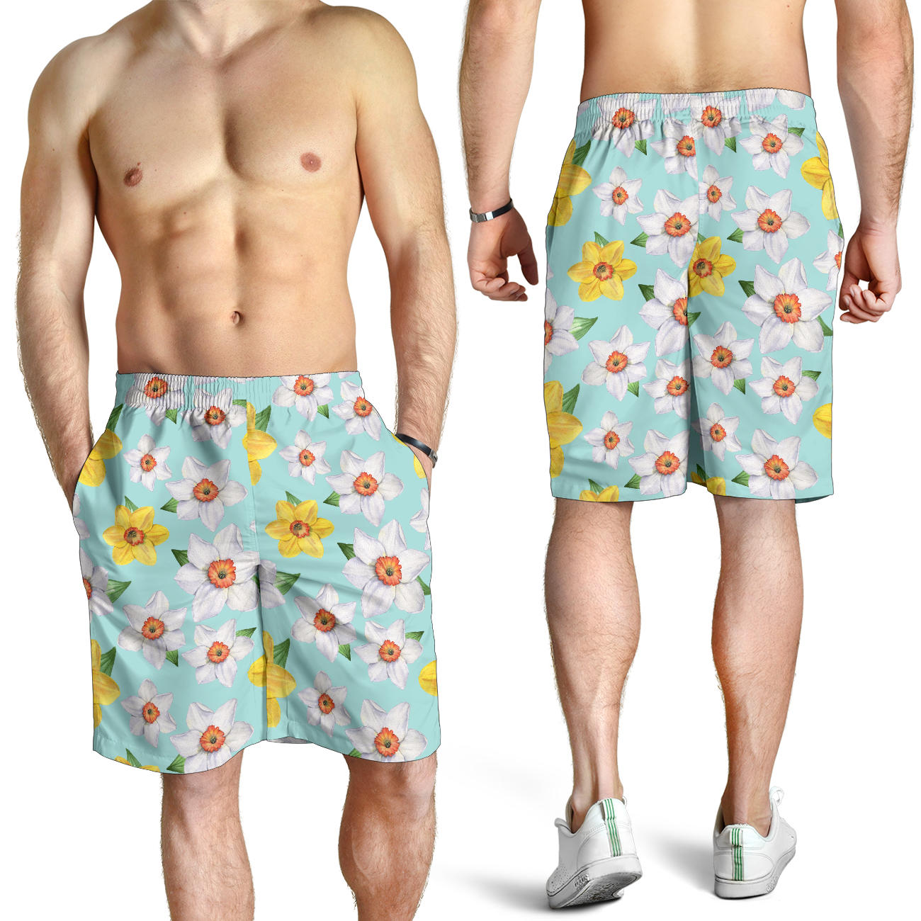 Daffodils Pattern Print Design DF07 Mens Shorts