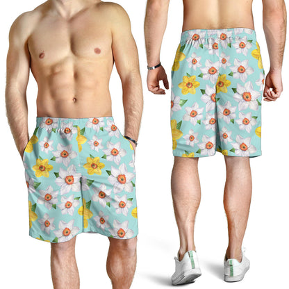 Daffodils Pattern Print Design DF07 Mens Shorts