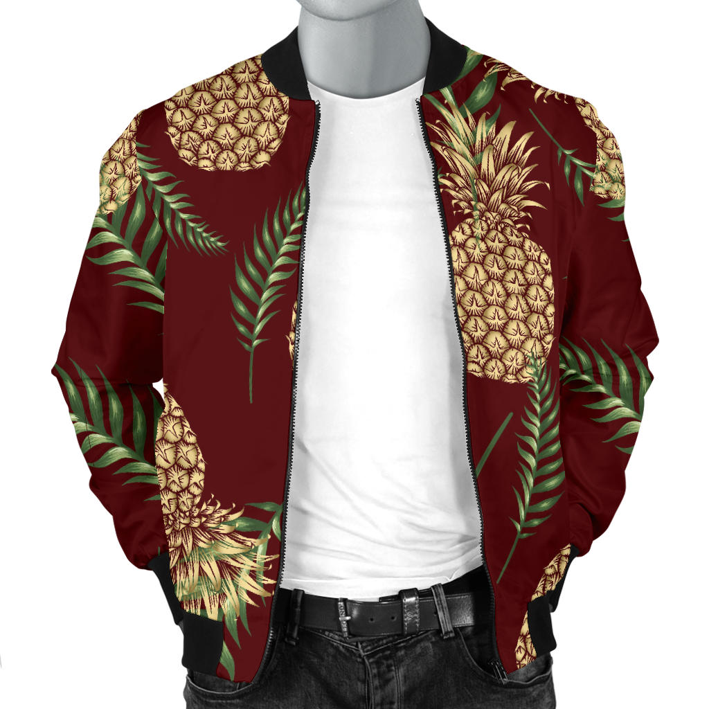 Pineapple Pattern Print Design PP013 Men Bomber Jacket