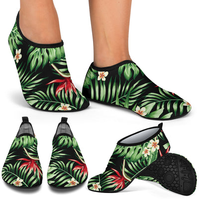 Bird Of Paradise Pattern Print Design BOP05 Aqua Water Shoes