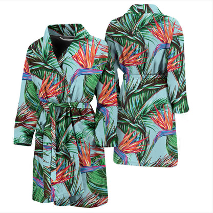 Bird Of Paradise Pattern Print Design BOP01 Men Bathrobe
