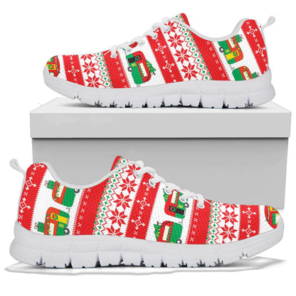 Camper Camping Ugly Christmas Design Print Sneakers White Bottom Shoes