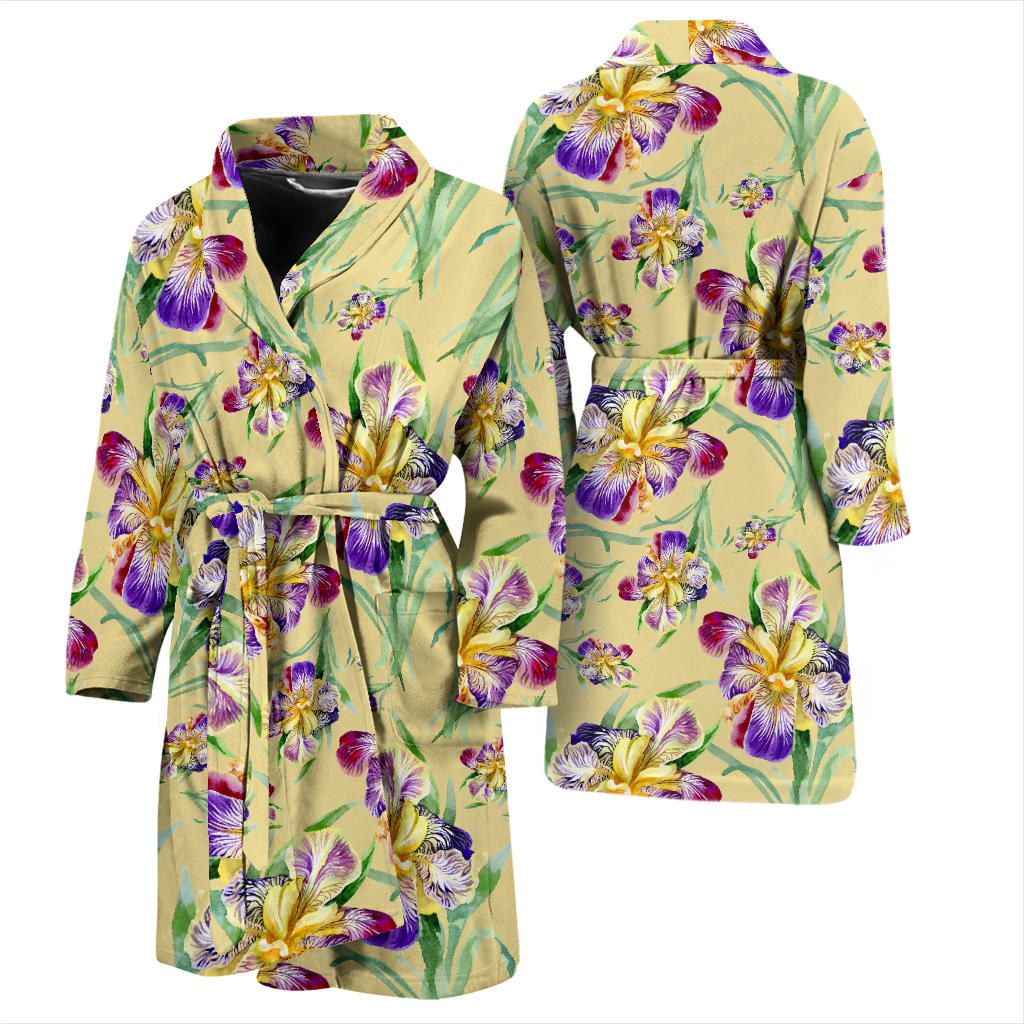 Iris Pattern Print Design IR06 Men Bathrobe