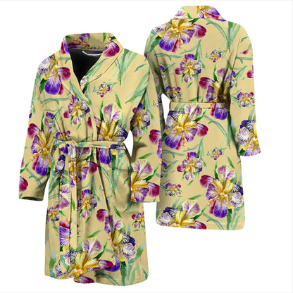 Iris Pattern Print Design IR06 Men Bathrobe