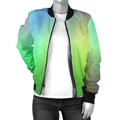 Aurora Borealis Pattern Print Design 03 Women's Bomber Jacket