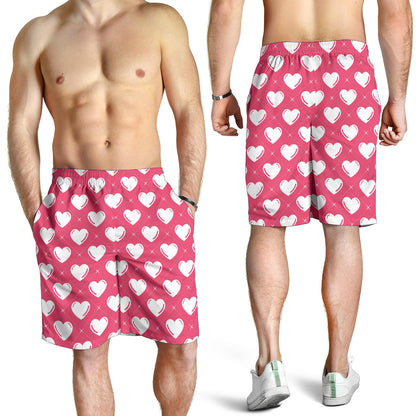 Heart Pattern Print Design HE07 Mens Shorts