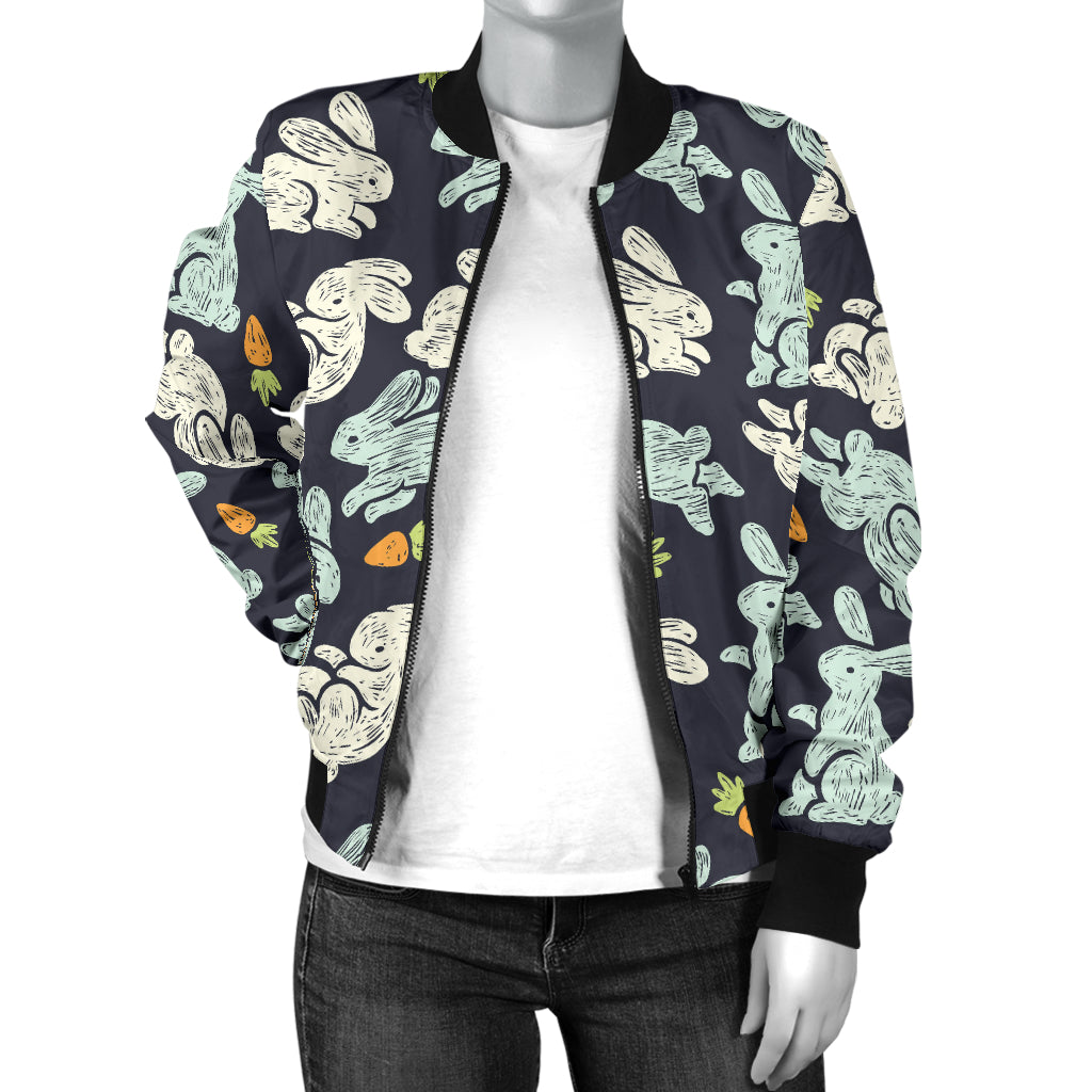 Bunny Pattern Print Design 04 Women's Bomber Jacket