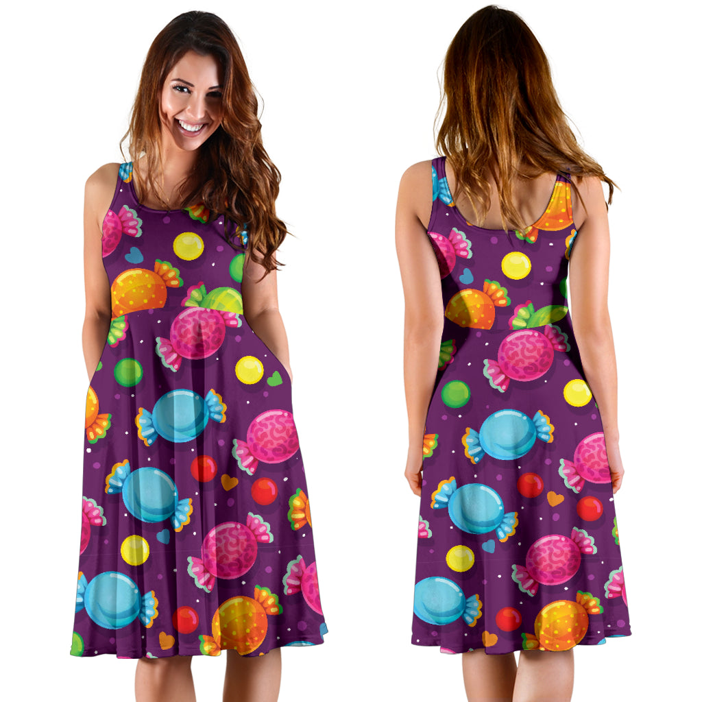 Candy Pattern Print Design CA05 Midi Dress