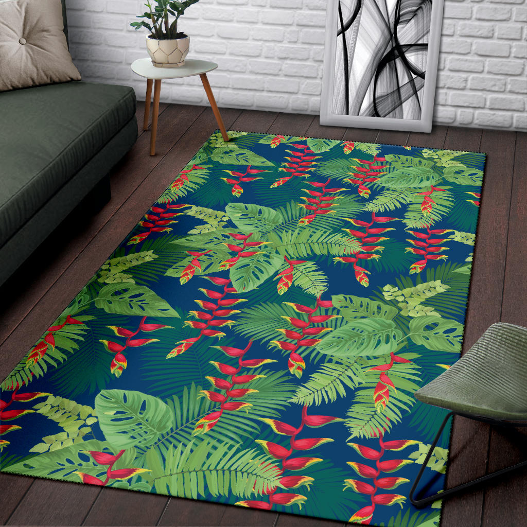 Heliconia Pattern Print Design HL08 Area Rugs