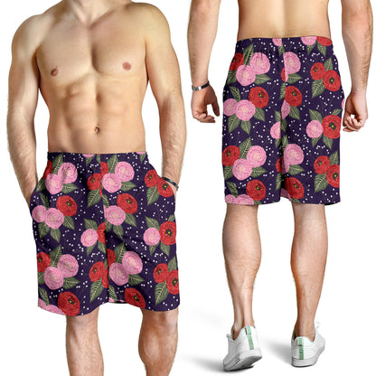 Camellia Pattern Print Design CM02 Mens Shorts