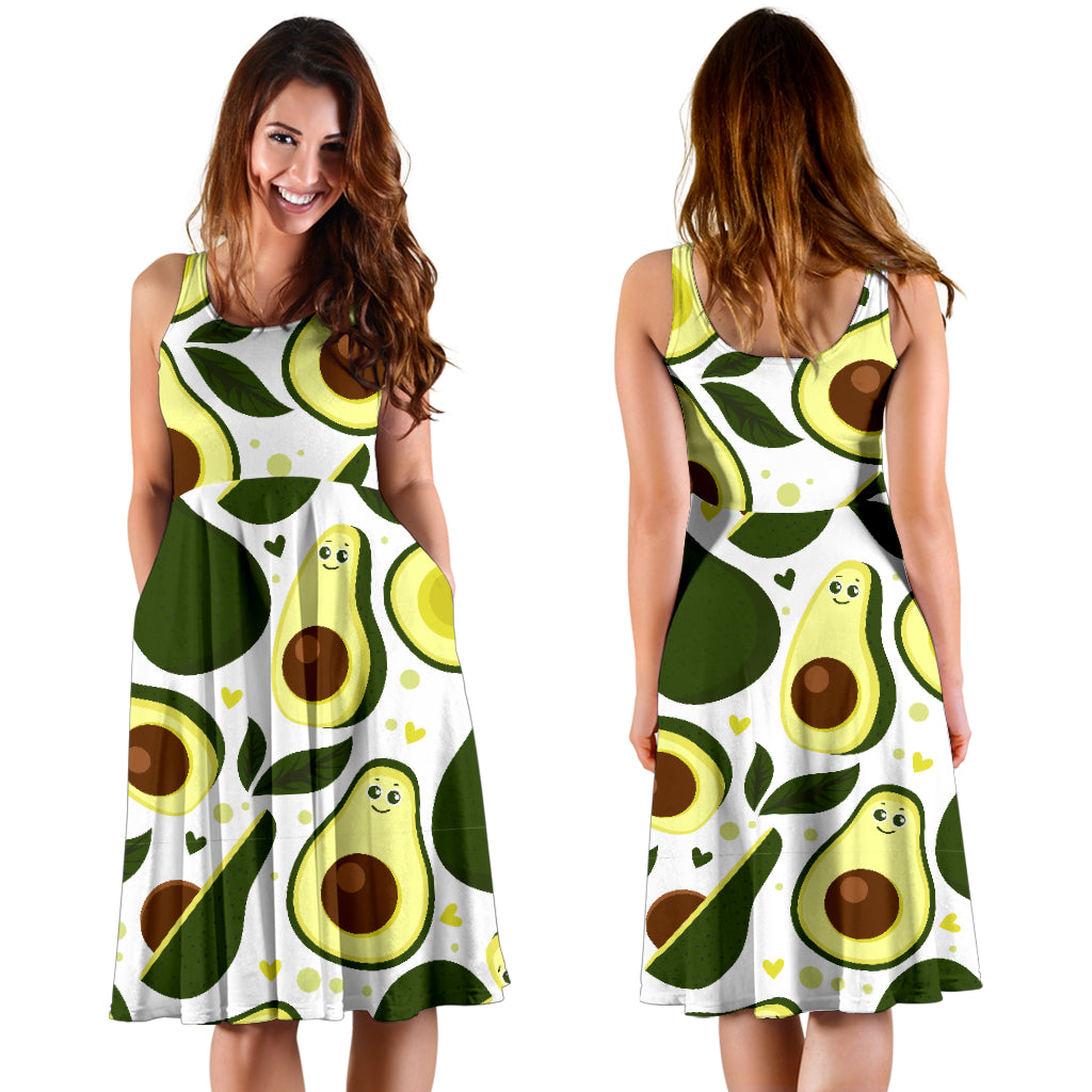 Avocado Pattern Print Design AC06 Midi Dress