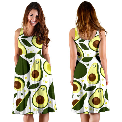 Avocado Pattern Print Design AC06 Midi Dress