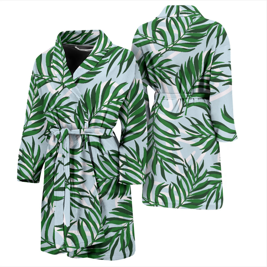 Palm Leaves Pattern Print Design PL06 Men Bathrobe