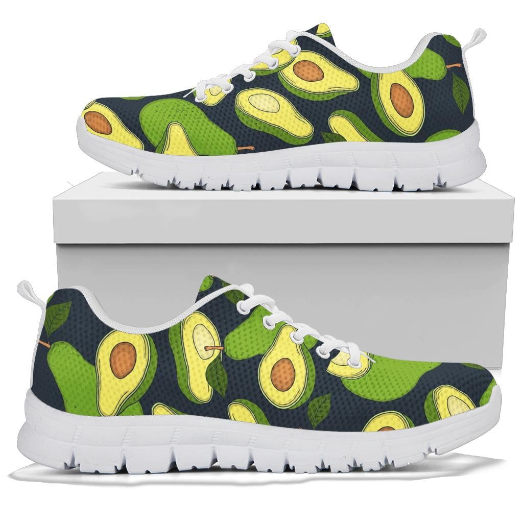 Avocado Pattern Print Design AC013 Sneakers White Bottom Shoes