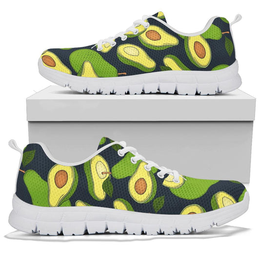 Avocado Pattern Print Design AC013 Sneakers White Bottom Shoes