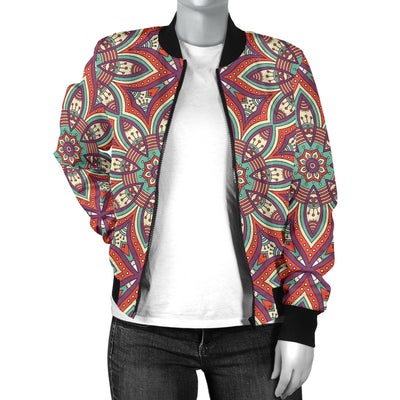 Bohemian Pattern Print Design 03 Women's Bomber Jacket