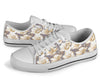 Anemone Pattern Print Design AM05 White Bottom Low Top Shoes