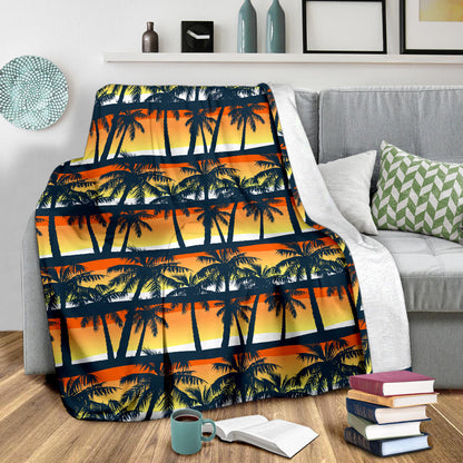 Palm Tree Pattern Print Design PT011 Fleece Blanket