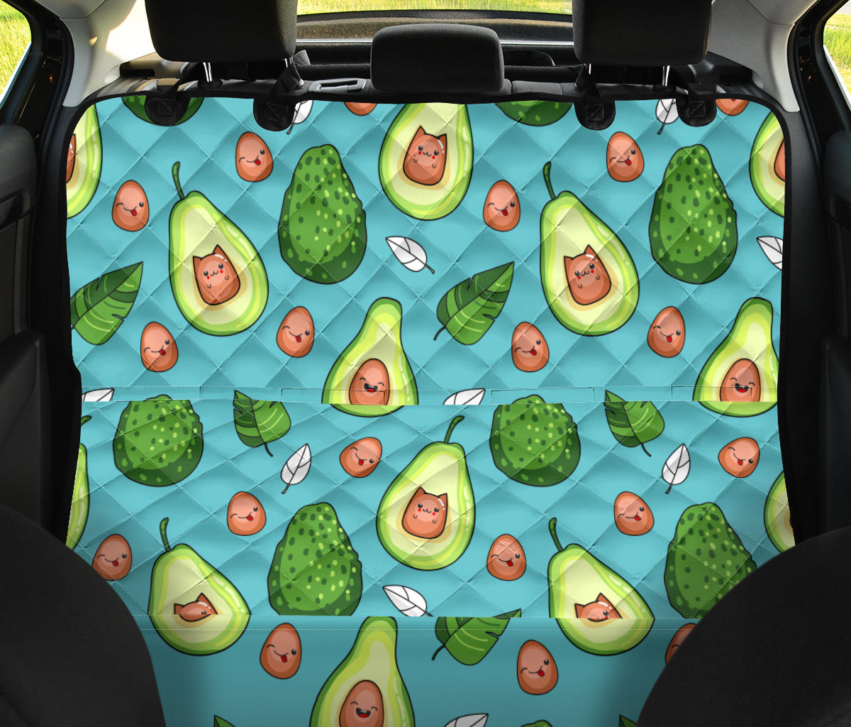 Avocado Pattern Print Design AC05 Rear Dog  Seat Cover