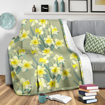 Daffodils Pattern Print Design DF01 Fleece Blanket