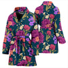 Dahlia Pattern Print Design DH01 Women Bathrobe