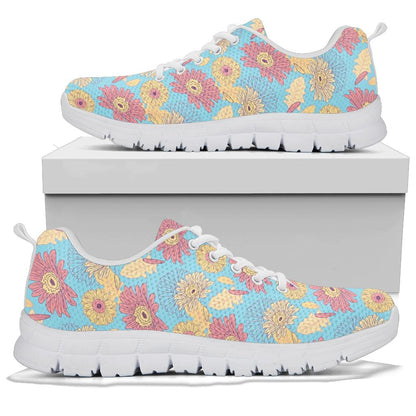 Gerberas Pattern Print Design GB04 Sneakers White Bottom Shoes