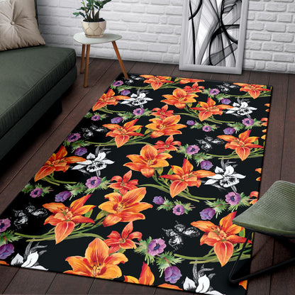 Tropical Flower Pattern Print Design TF02 Area Rugs