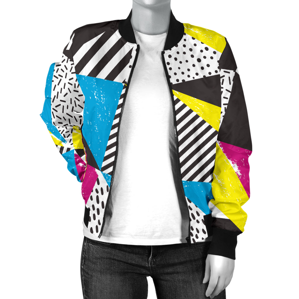 80s Pattern Print Design 2 Women's Bomber Jacket