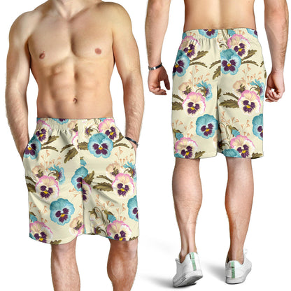 Pansy Pattern Print Design A02 Mens Shorts