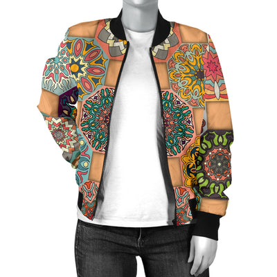 Boho Pattern Print Design 07 Women's Bomber Jacket