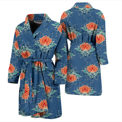 Lotus Boho Pattern Print Design LO07 Men Bathrobe