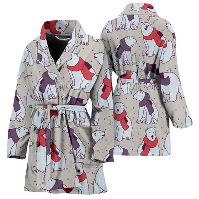 Polar Bear Pattern Print Design PB04 Women Bathrobe