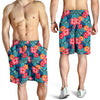 Red Hibiscus Pattern Print Design HB02 Mens Shorts