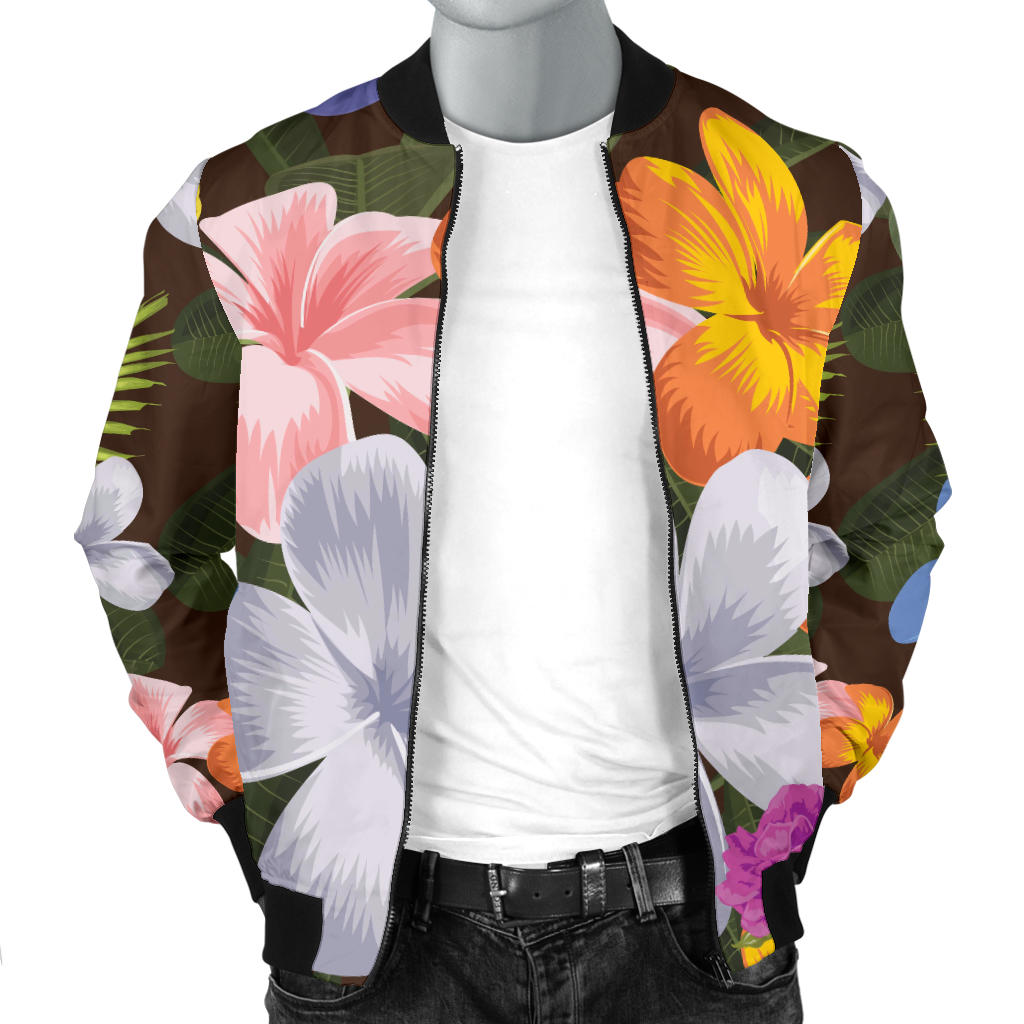 Plumeria Pattern Print Design PM03 Men Bomber Jacket