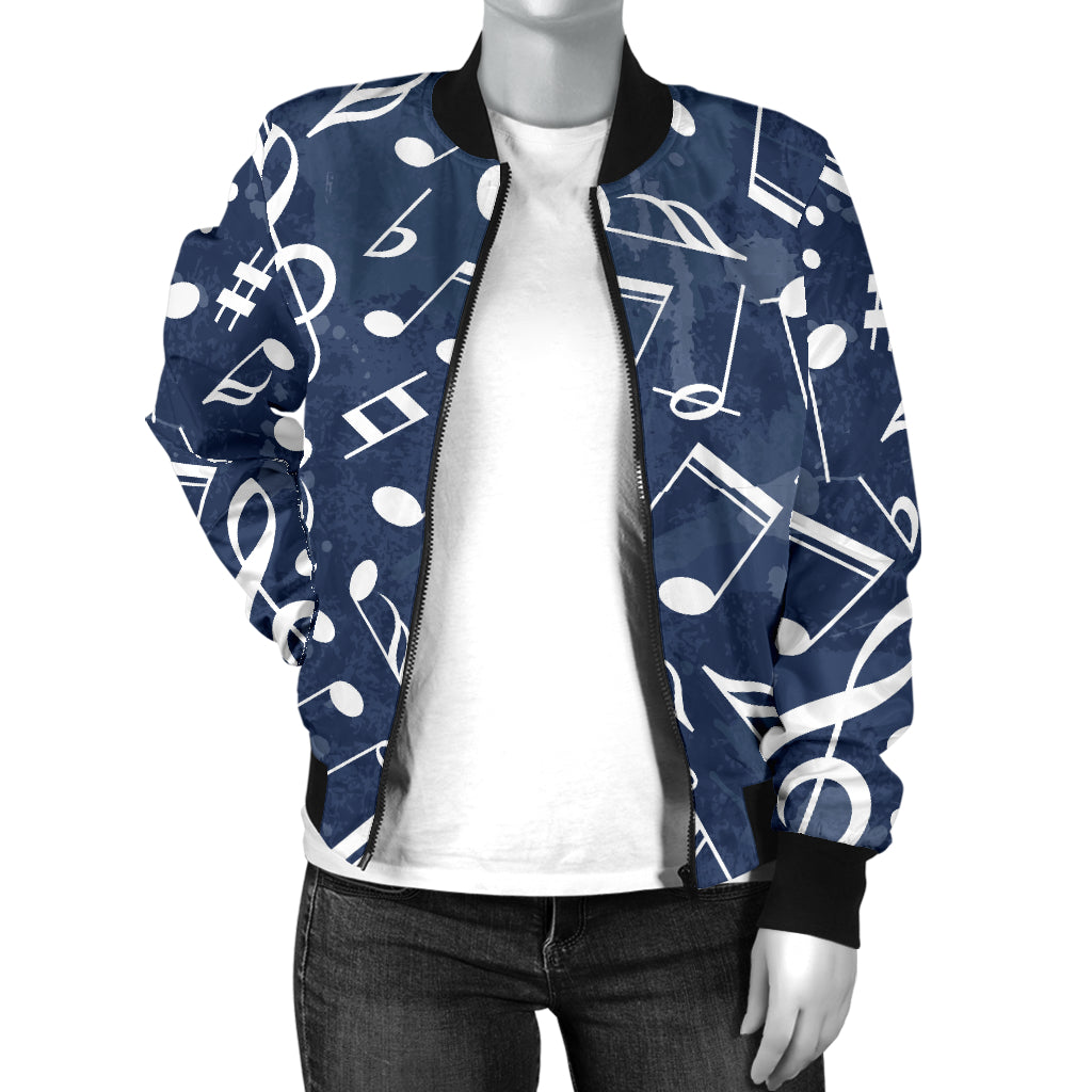 Music note Pattern Print Design A02 Women's Bomber Jacket