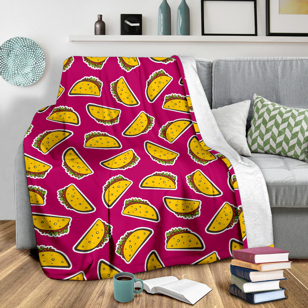 Taco Pattern Print Design TC01 Fleece Blanket