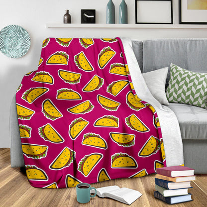 Taco Pattern Print Design TC01 Fleece Blanket
