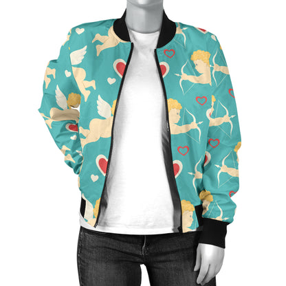 Cupid Pattern Print Design 01 Women's Bomber Jacket
