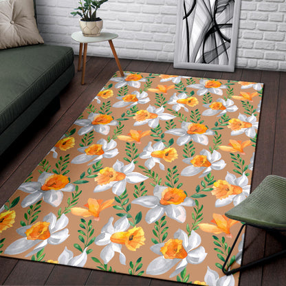 Daffodils Pattern Print Design DF04 Area Rugs
