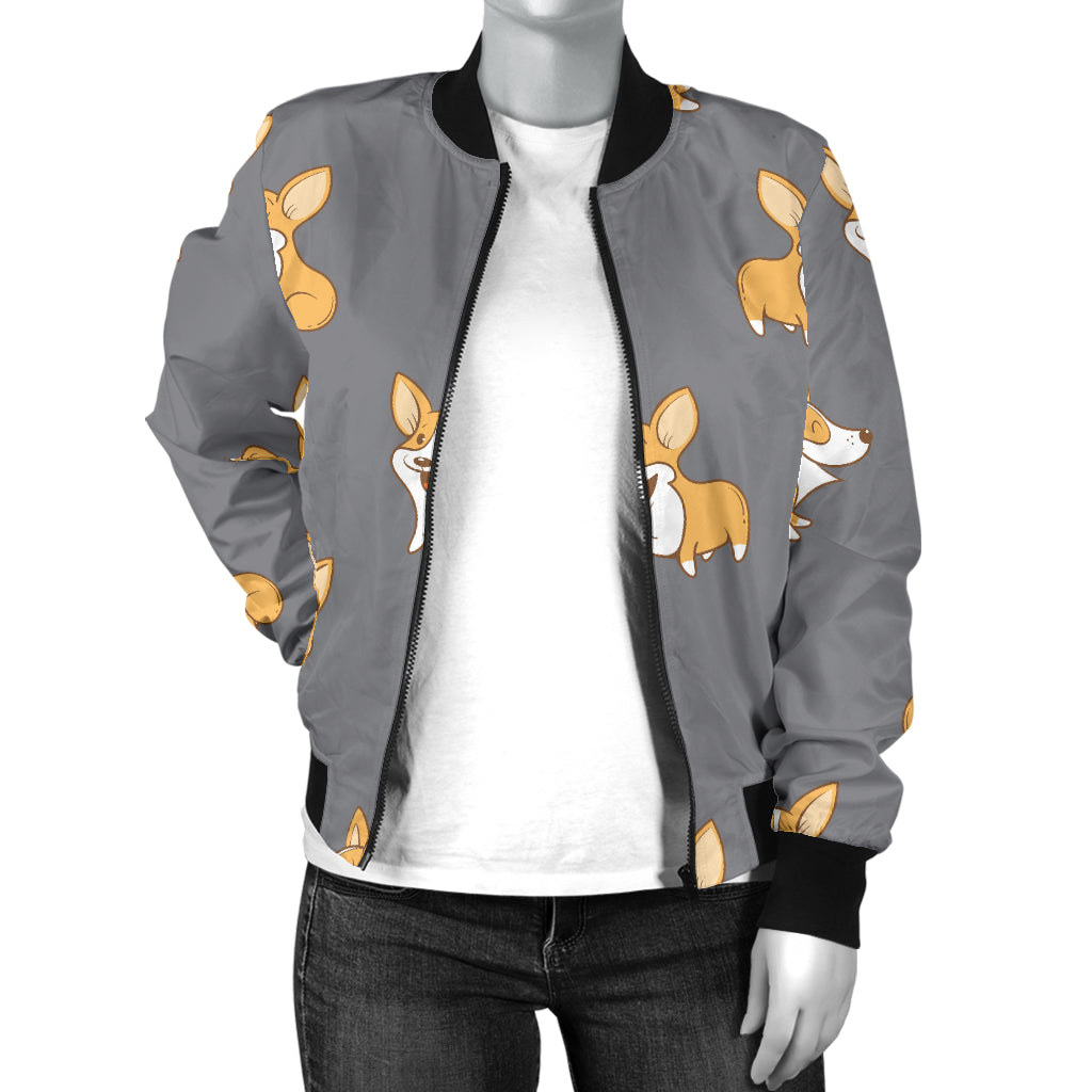 Pembroke Welsh Corgis Pattern Print Design A02 Women's Bomber Jacket