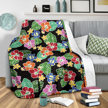 Hawaiian Themed Pattern Print Design H010 Fleece Blanket