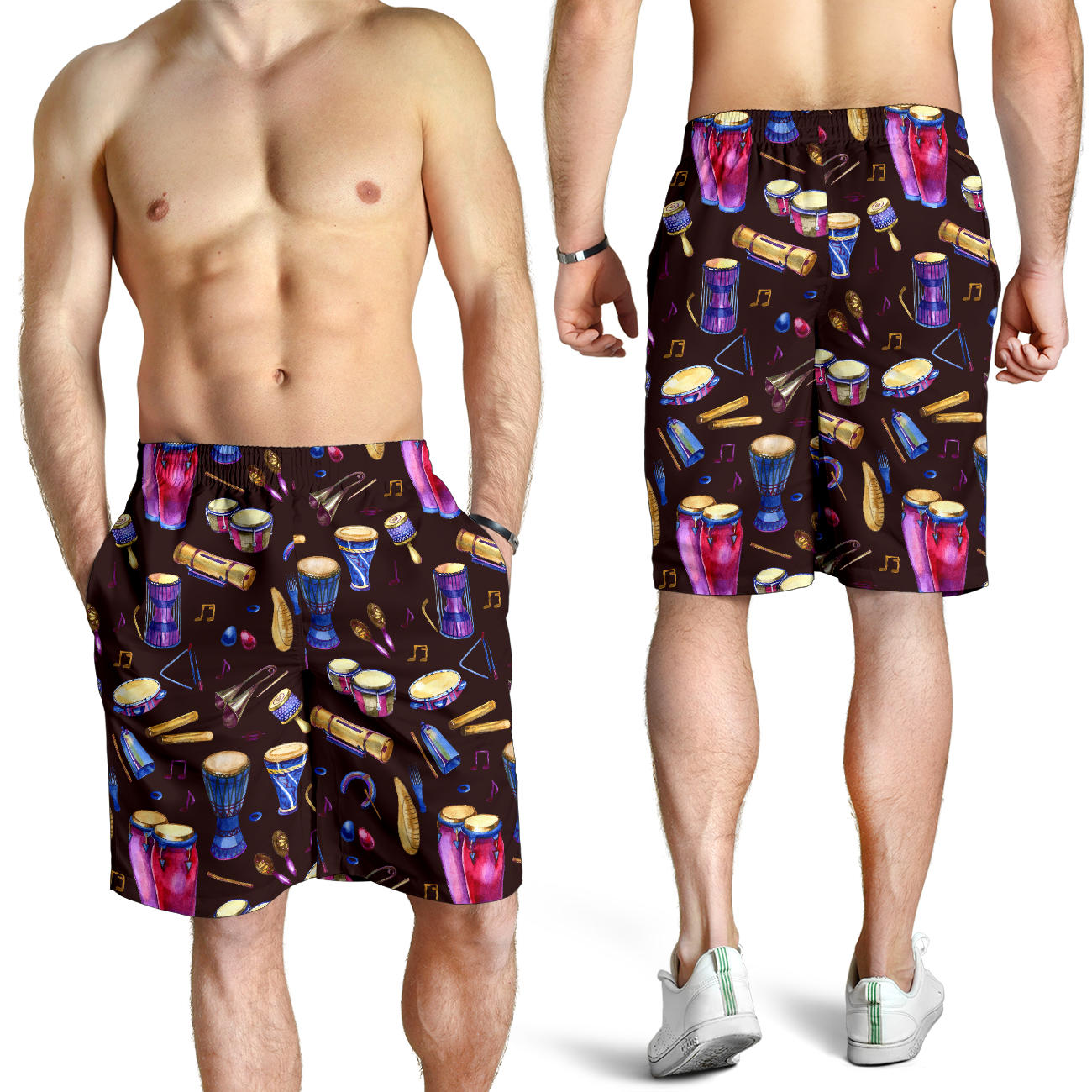 Percussion Neon Pattern Print Design 04 Mens Shorts