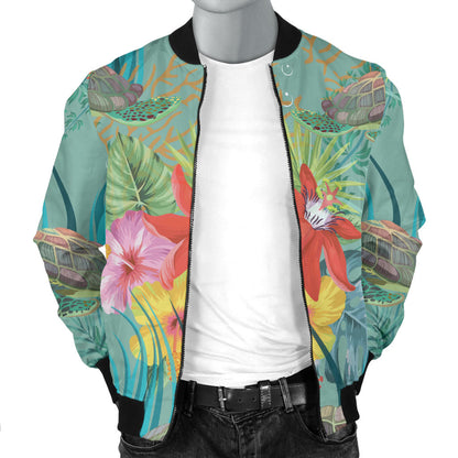 Sea Turtle Pattern Print Design T012 Men Bomber Jacket