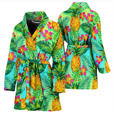 Pineapple Pattern Print Design PP010 Women Bathrobe