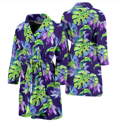 Tropical Flower Pattern Print Design TF019 Men Bathrobe